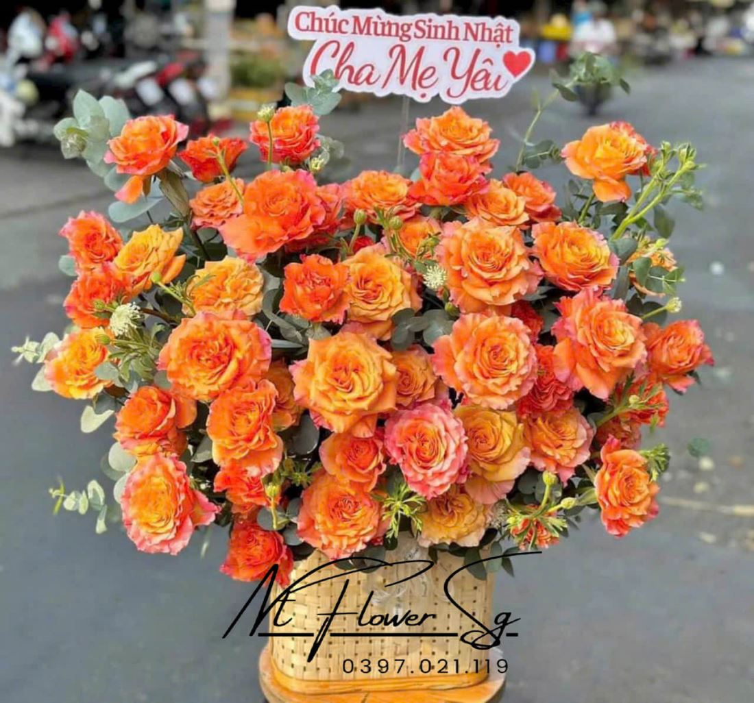 Giỏ Hoa Tươi  Cam Spi GH29